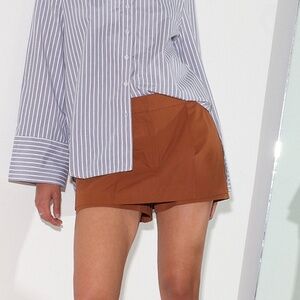 Tibi Arun Suiting Double Layer Mini - Oak Brown Size 8